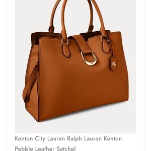 Ralph Lauren Brown Pebble KENTON Leather Satchel, Purchased At MACYS